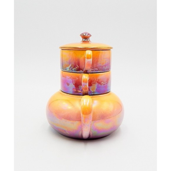 Royal Winton Grimwades Two Tone Luster 4 Piece Individual Stacking Tea Set - Picture 2 of 15